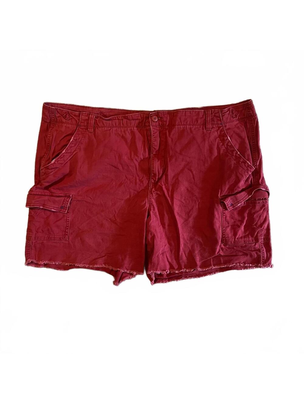 Terra & Sky Women's Red Cargo Shorts Size 22W